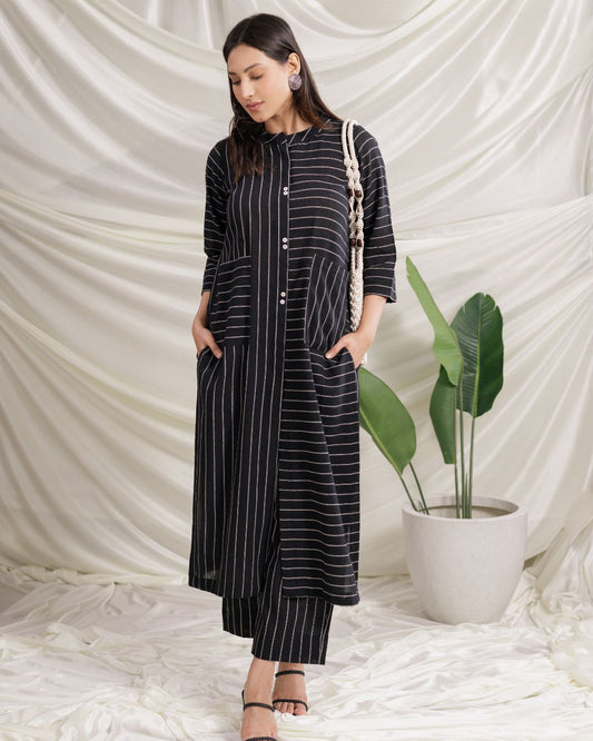 Panchakanya Kala Cotton Striped Kurta Set for Women
