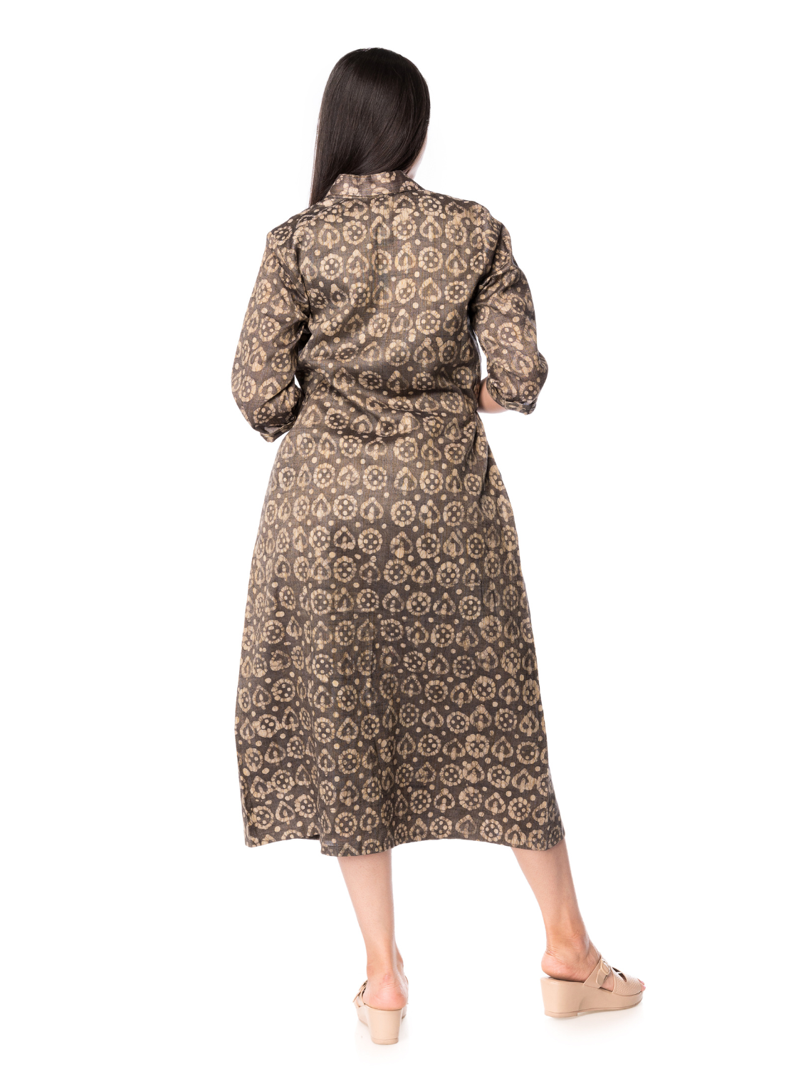 Front Close Coat Made From Bhagalpur Silk Cotton Fabric With Collar Pattern