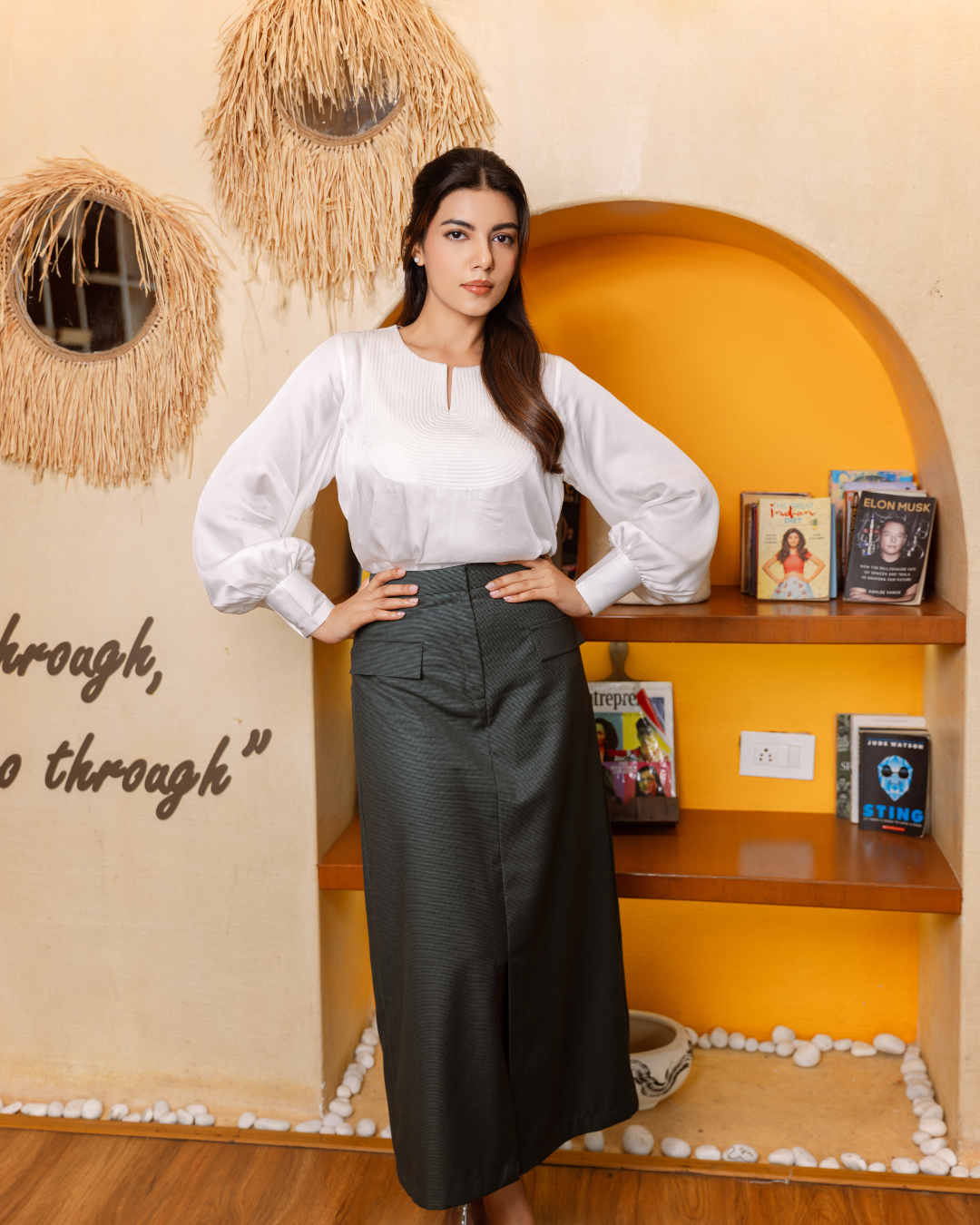 Premium Modal Satin Quilt Top - Long Baloon Sleeves Satin Top By Panchakanya