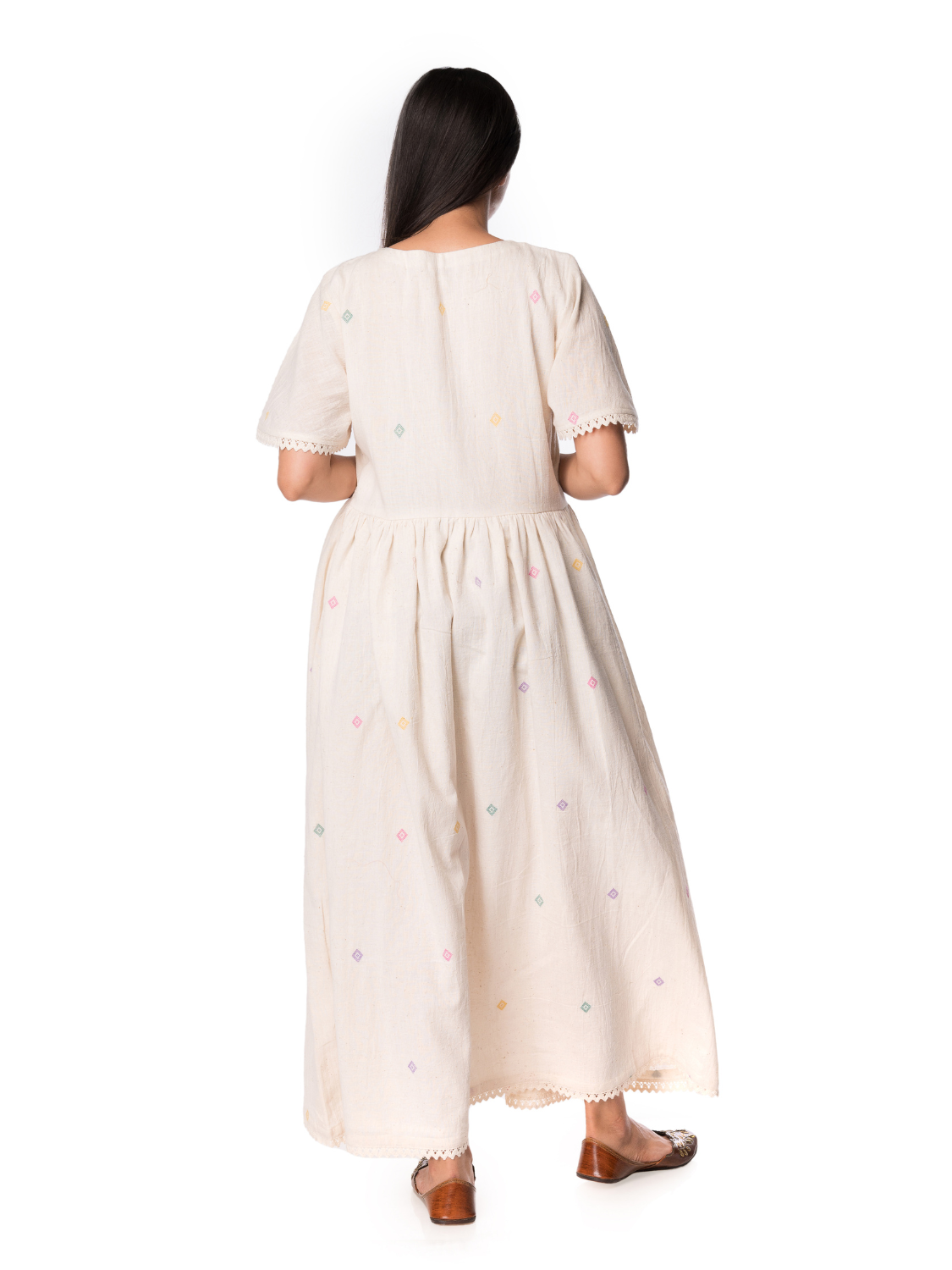 Kala Cotton Designer Dress With Short Flared Sleeves