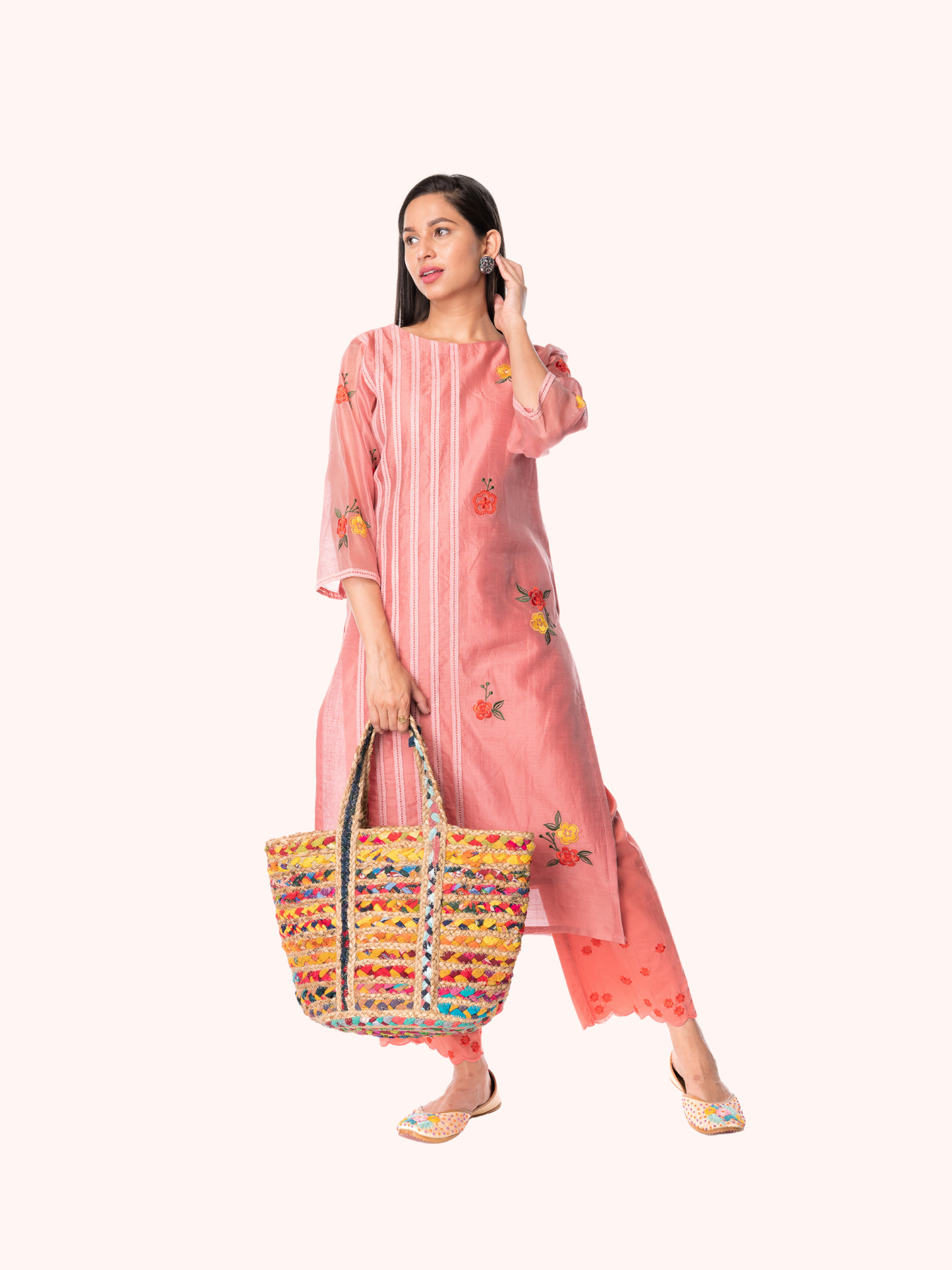 Handmade Chanderi Silk Kurta With Palazzo For Women