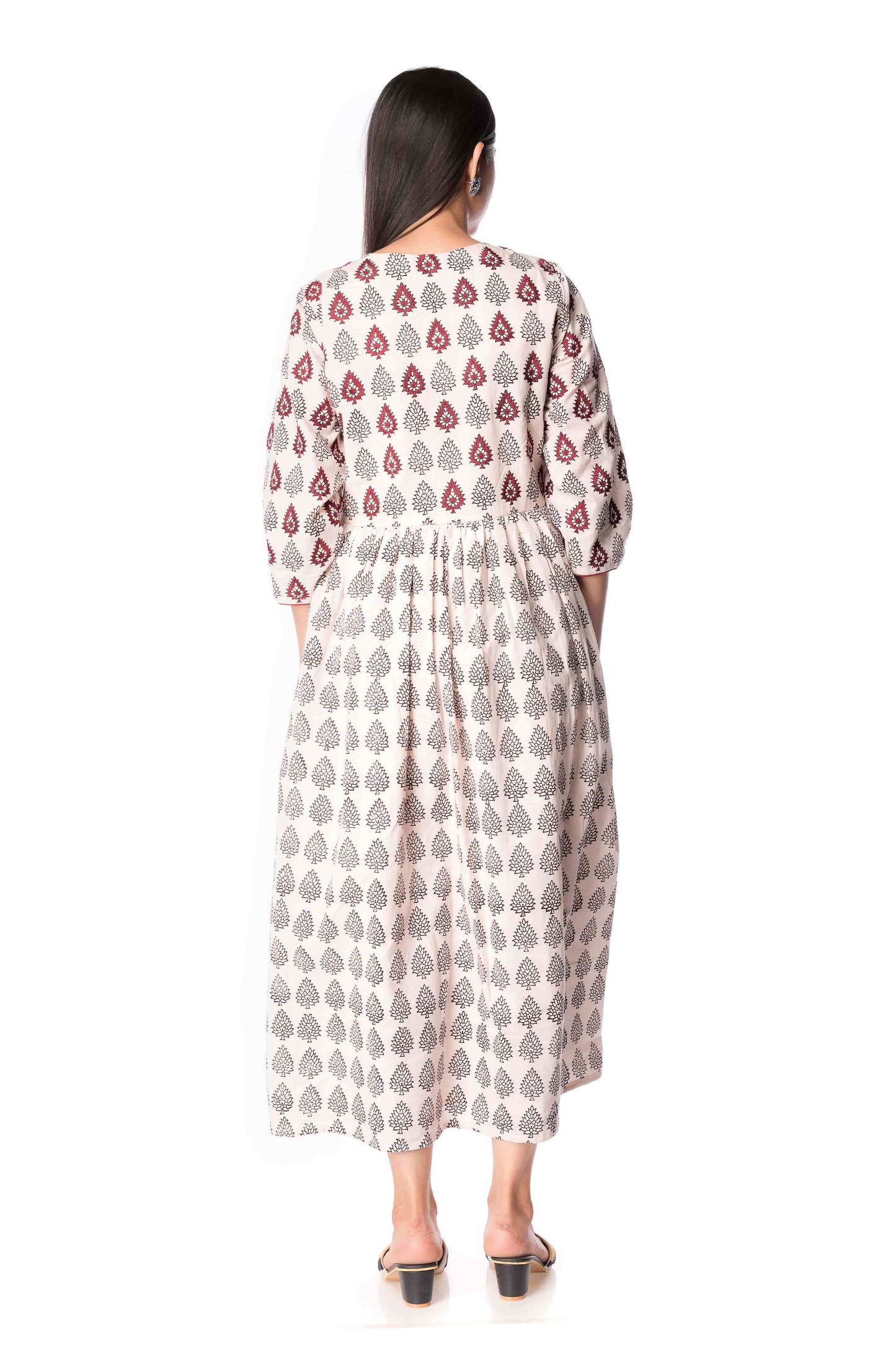 Cotton Handmade Block Kurti With Bagh Print For Ladies - Panchakan3199ya Clothing