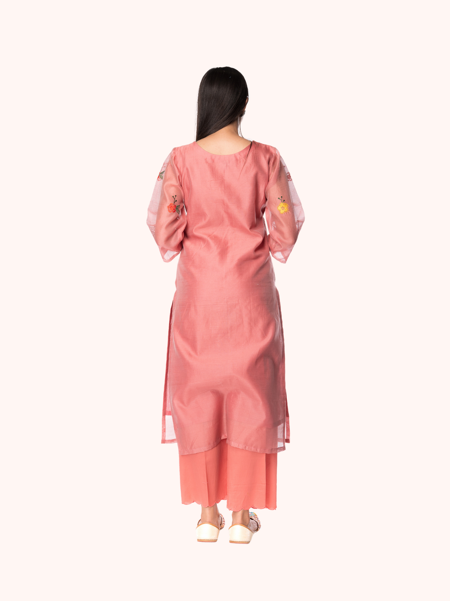 Handmade Chanderi Silk Kurta With Palazzo For Women