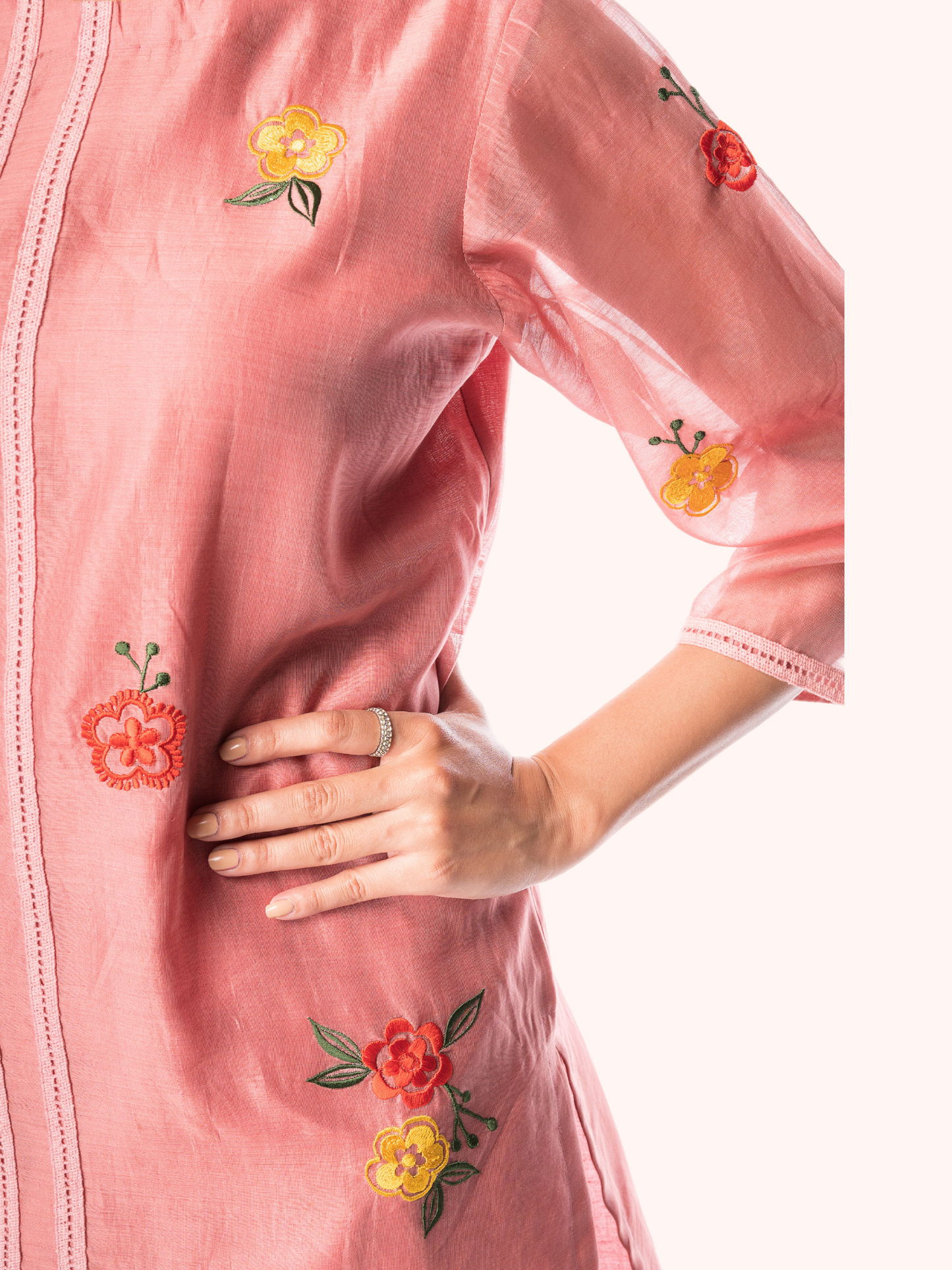 Handmade Chanderi Silk Kurta With Palazzo For Women