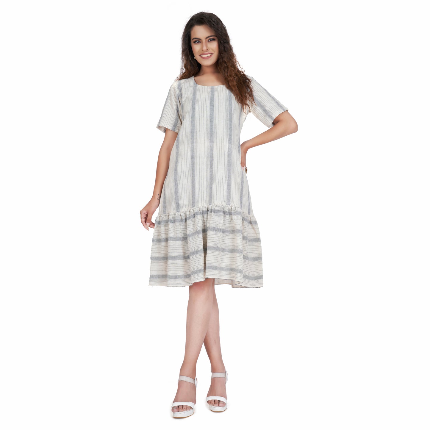 Handmade Kala Cotton Short Dress For Girls