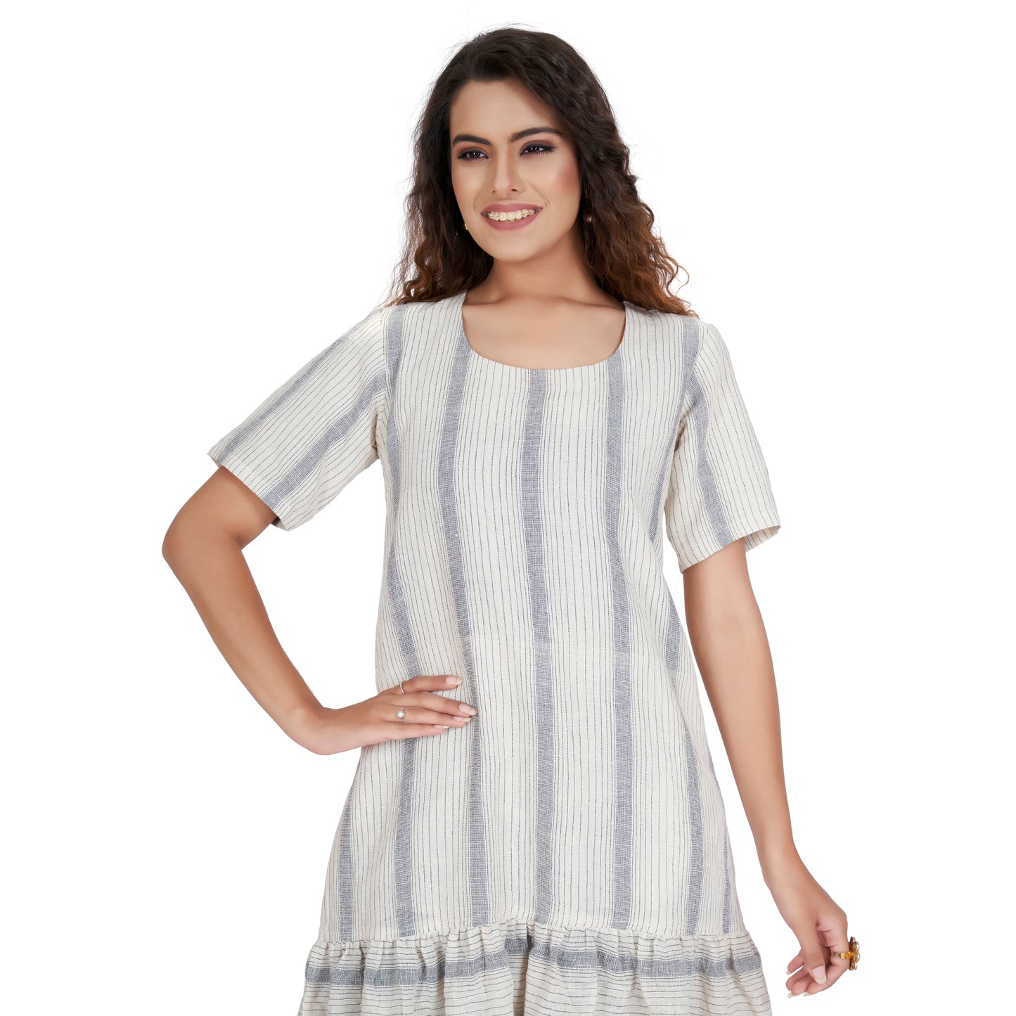 Handmade Kala Cotton Short Dress For Girls