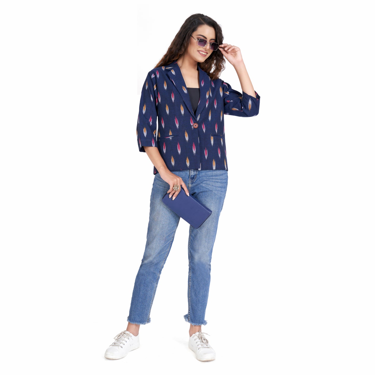 Stylish Cotton Hand Block Printed Coat for Women - Panchakanya Clothing