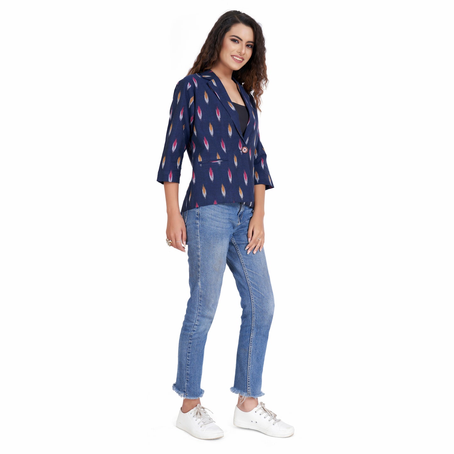 Stylish Cotton Hand Block Printed Coat for Women - Panchakanya Clothing