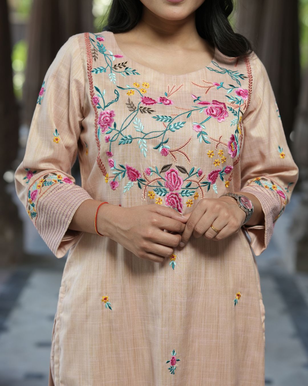 Elegant Bhagalpuri Silk Kurta Set for Women – Perfect Ethnic Wear