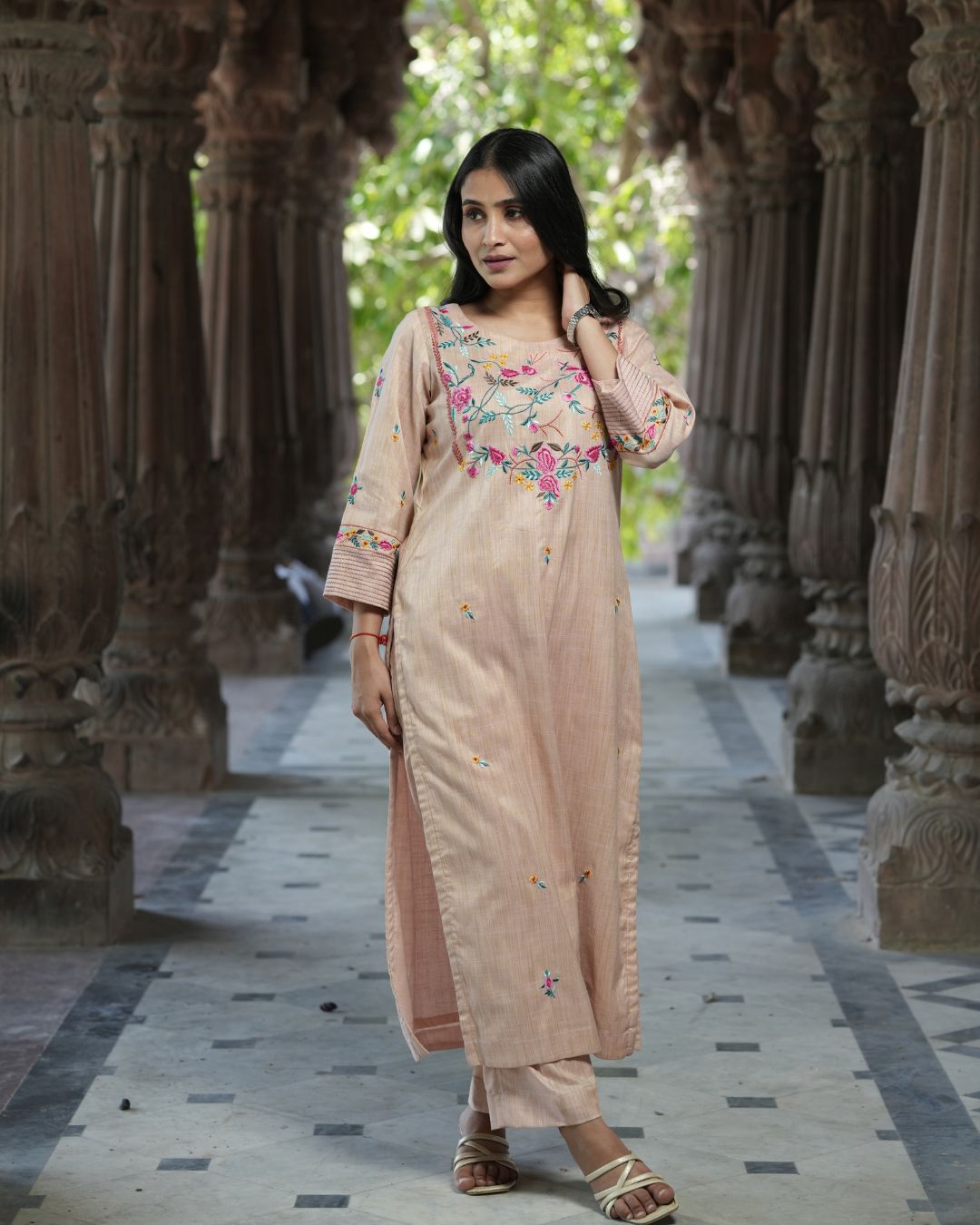 Elegant Bhagalpuri Silk Kurta Set for Women – Perfect Ethnic Wear