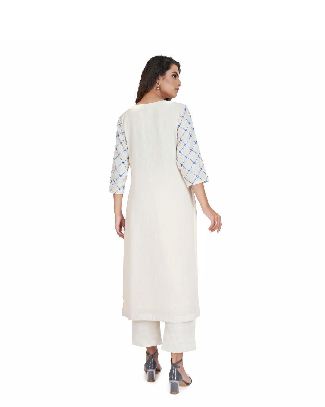 Chic Kala Cotton Kurta for Women with Mirror Mud Work
