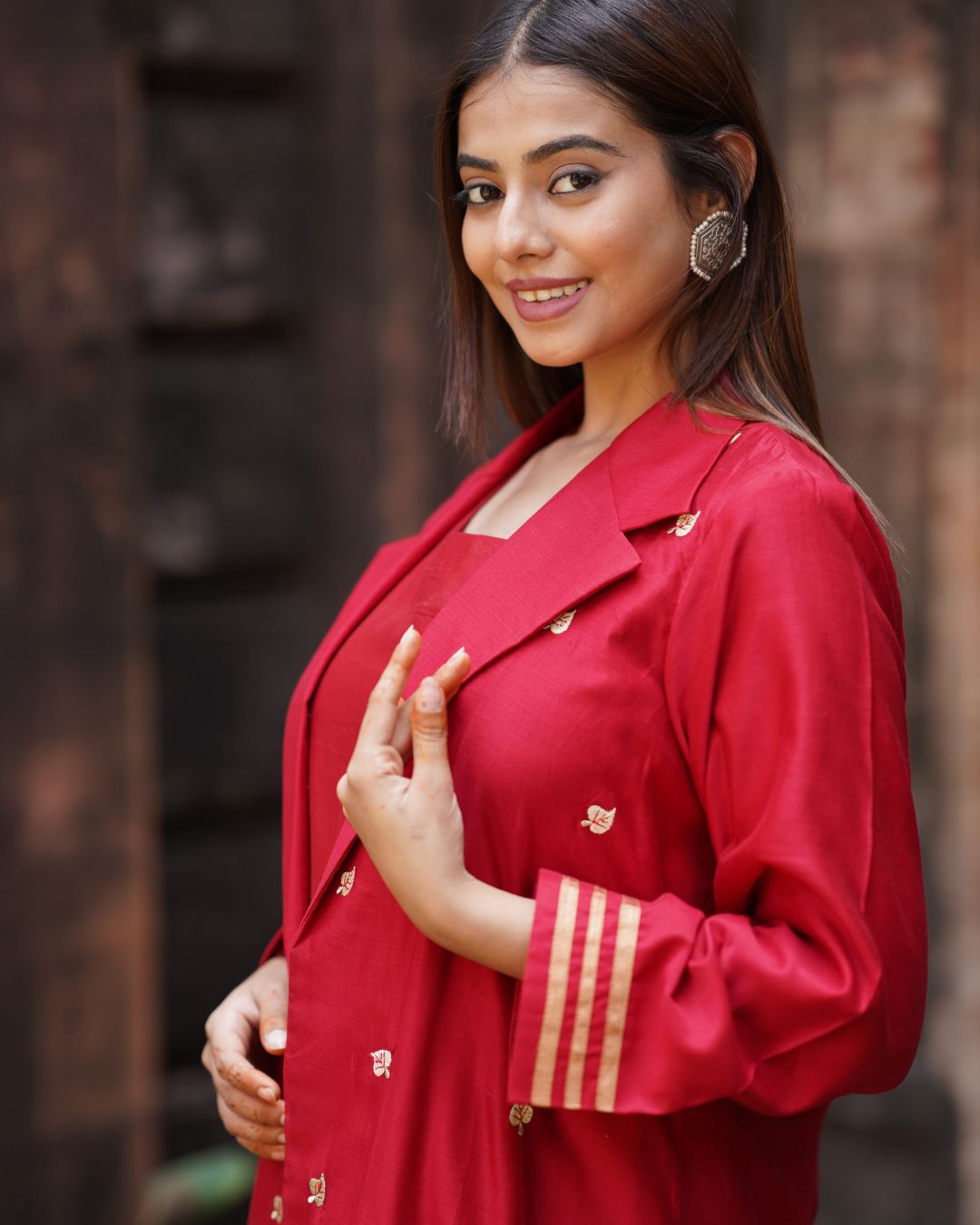 Versatile Maheshwari Kurta Set with Jacket - Redefining Ethnic Wear for Women