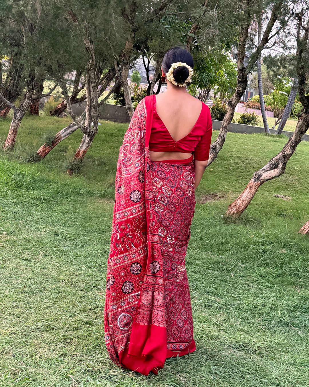 Modal Ajrakh Print Handmade Saree - Handmade Luxury for Every Occasion