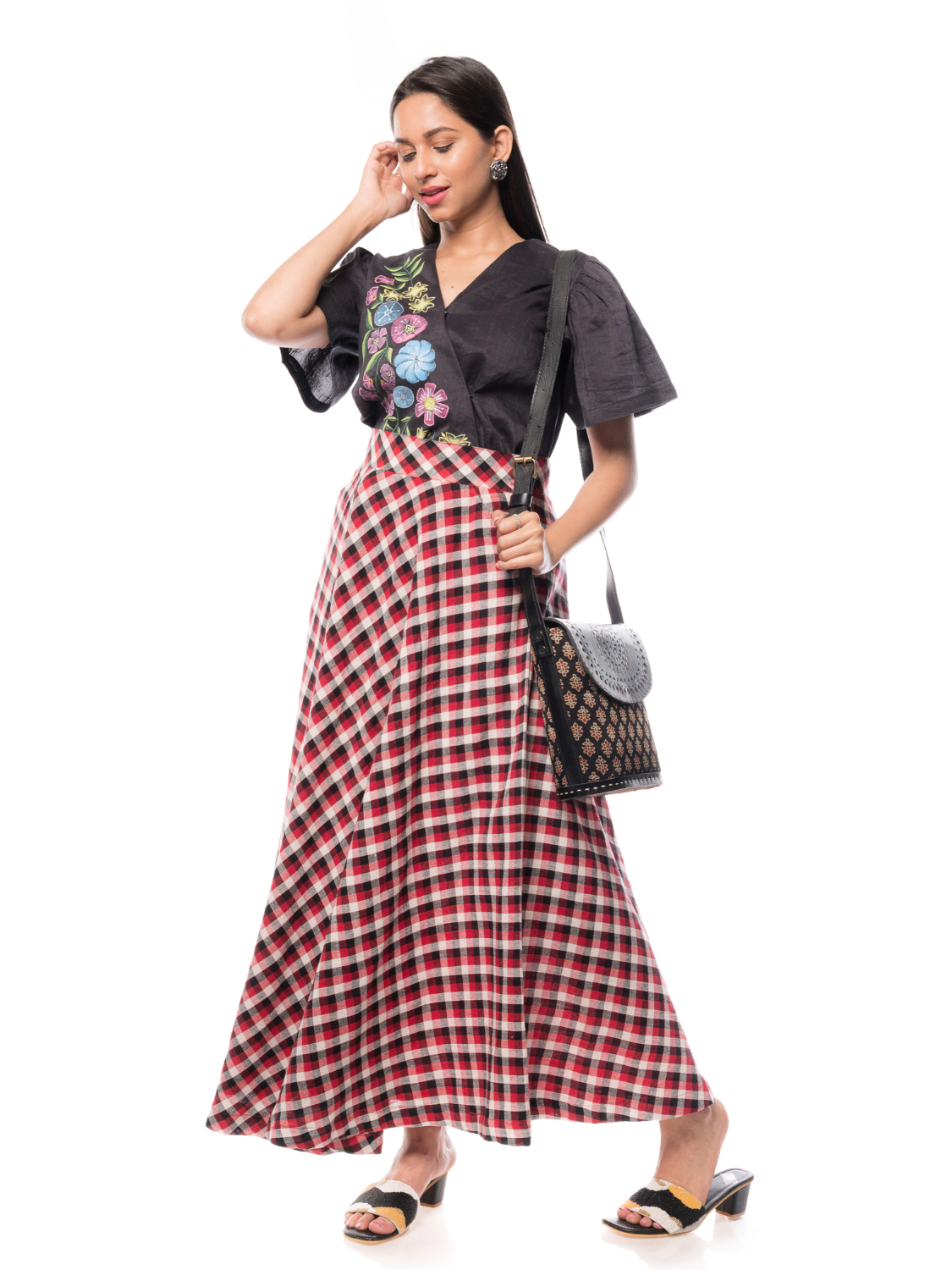 Kala Cotton Pure Handloom High Waist Umbrella Skirt