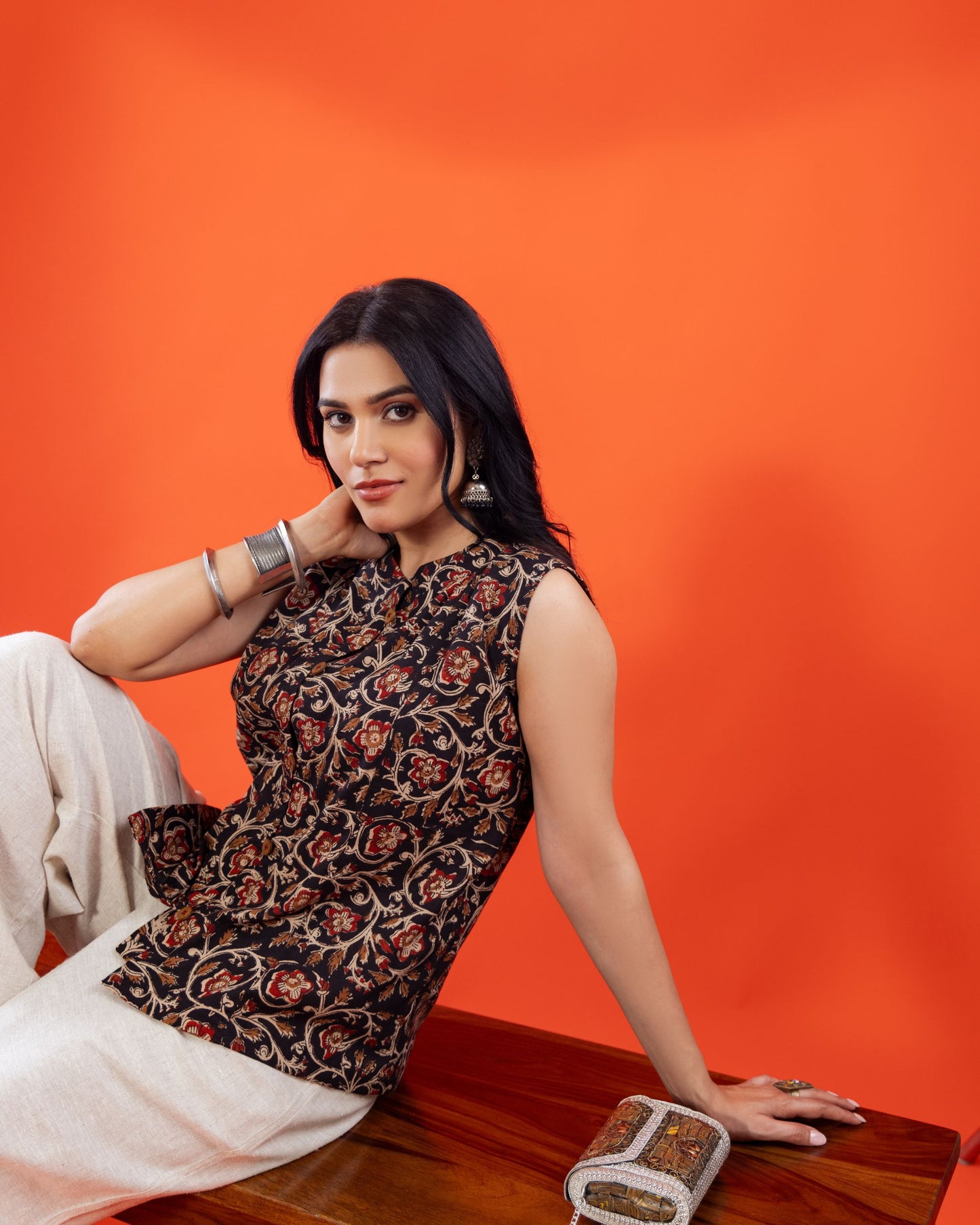 Sanganeri Cotton Princess Top for Women – Handcrafted Sleeveless Designer Top by Panchakanya