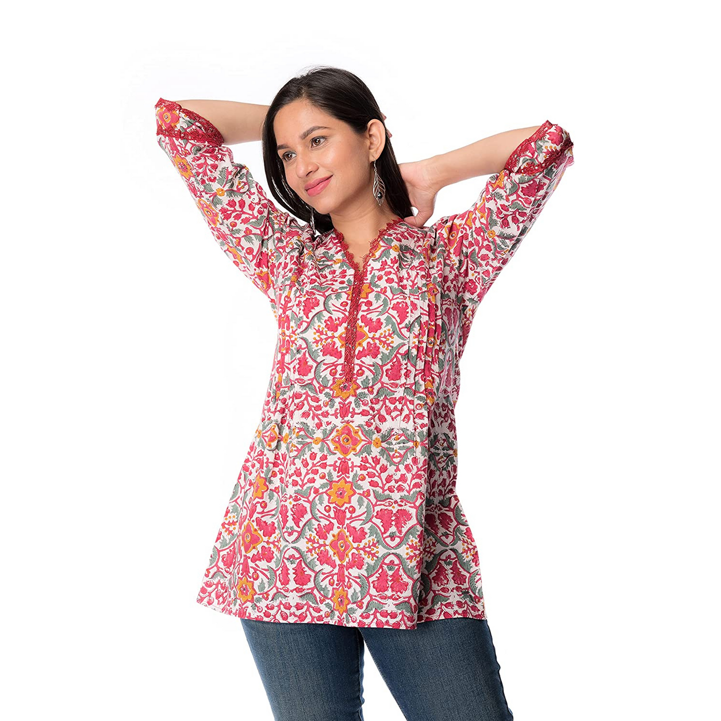 Cotton Block Printed A-Line Kurti