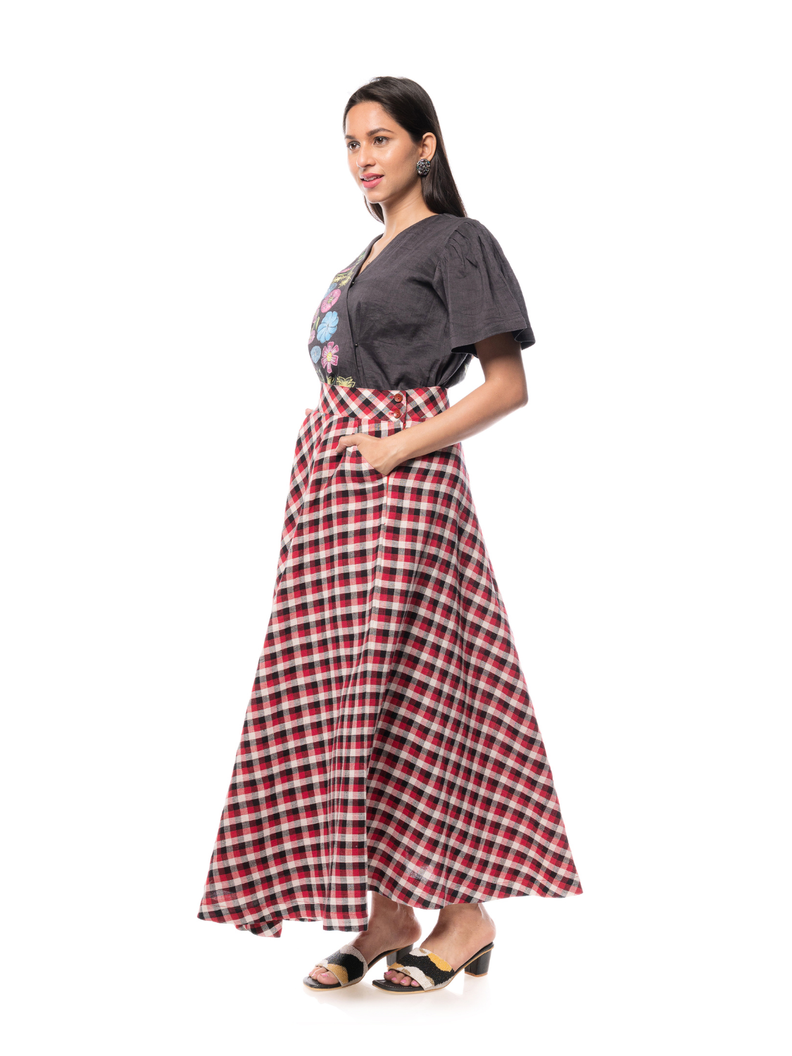 Kala Cotton Pure Handloom High Waist Umbrella Skirt