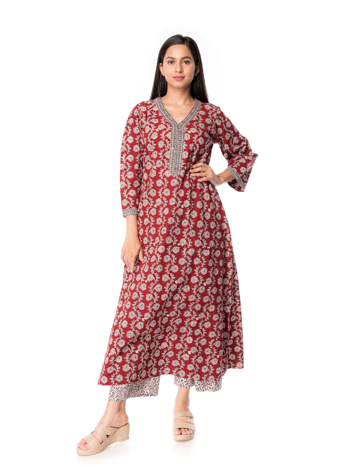 Comfort Meets Style: Panchakanya Clothing’s A Line Cotton Kurta for Women