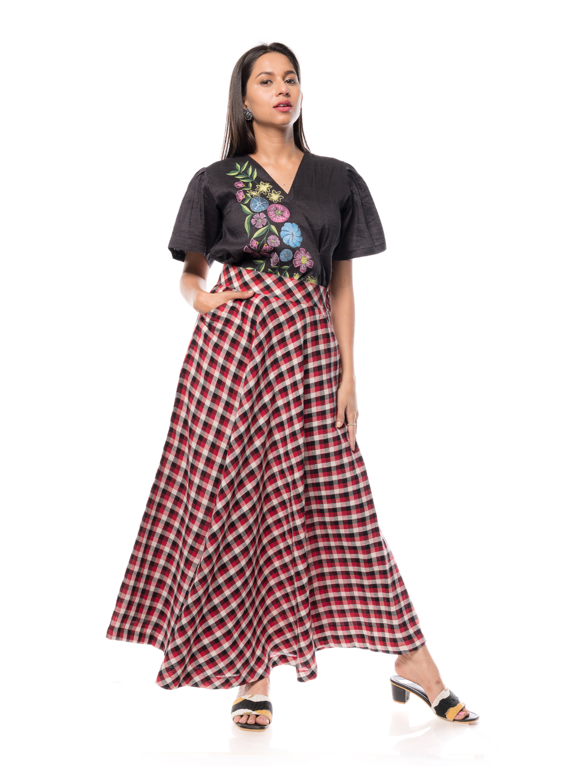 Kala Cotton Pure Handloom High Waist Umbrella Skirt