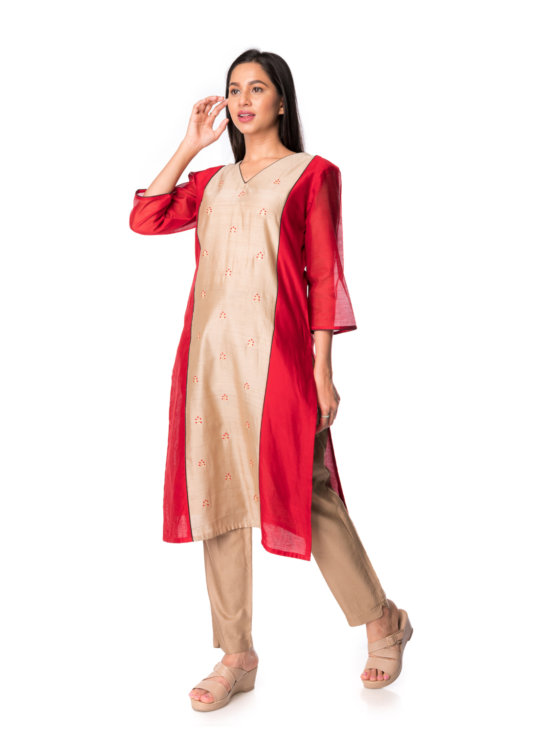 Maheshwari Silk Straight Kurta: Perfect Ethnic Wear for Girls and Women