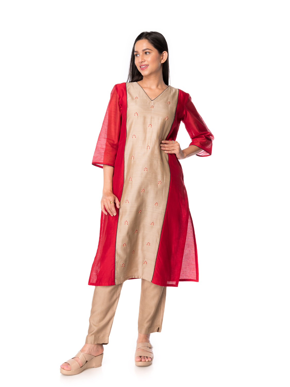 Maheshwari Silk Straight Kurta: Perfect Ethnic Wear for Girls and Women