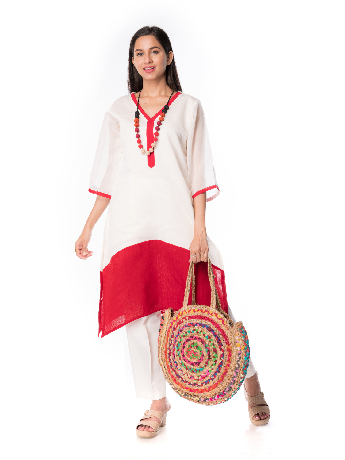 Elegant Maheshwari Silk Kurta For Women - Panchakanya Clothing