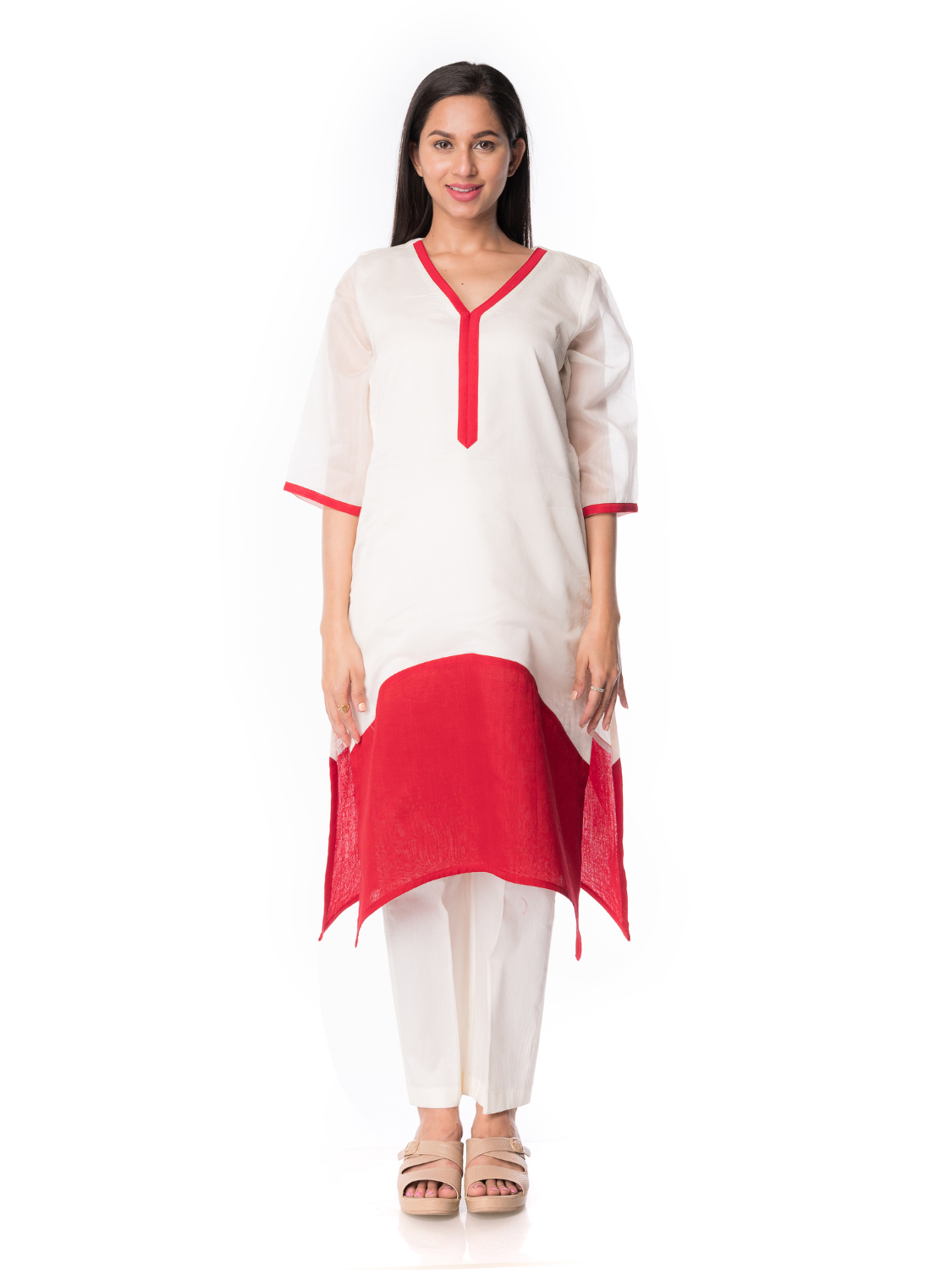 Elegant Maheshwari Silk Kurta For Women - Panchakanya Clothing