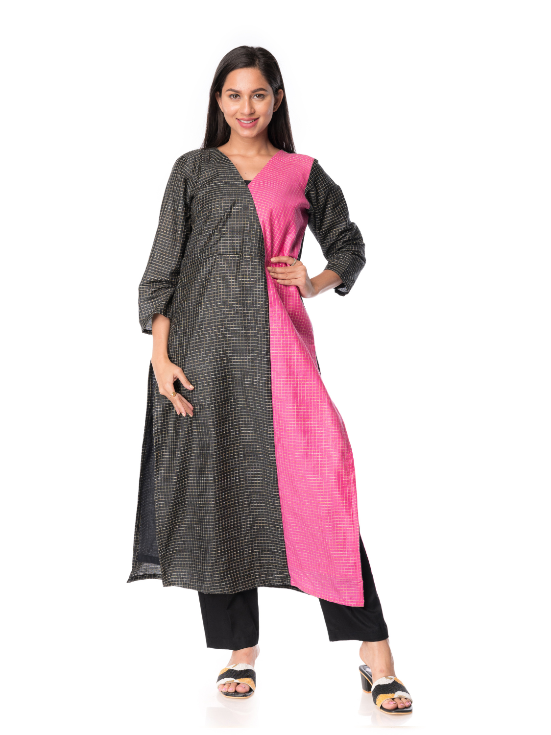 Bhaglpur Slik Long Kurta For Women - Panchakanya Clothing