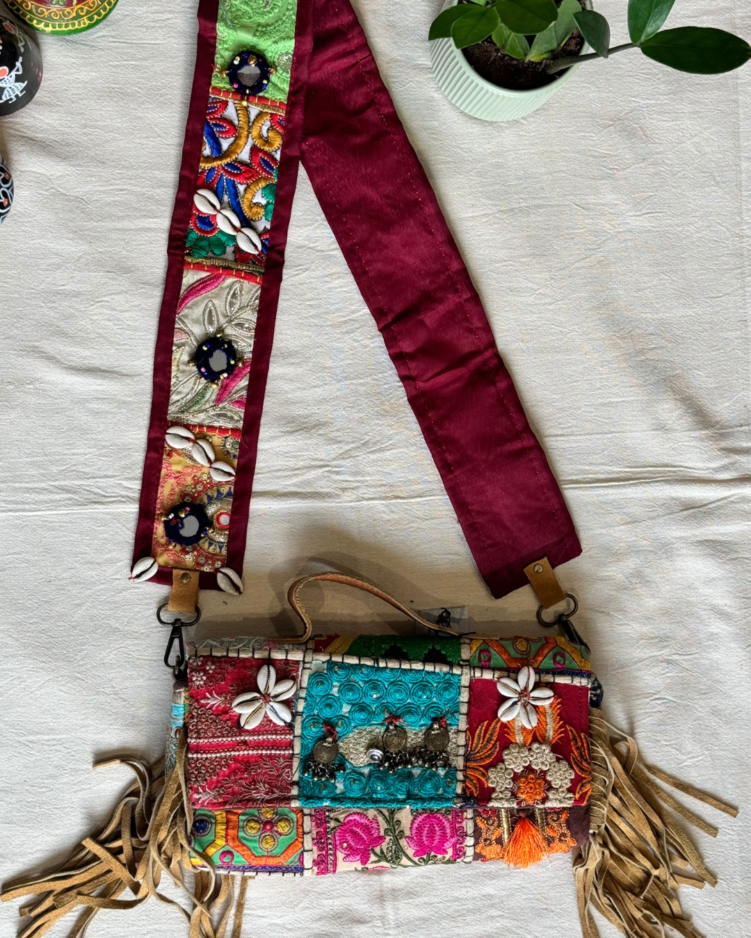 Traditional Embroidered Banjara Bag - Authentic Kodi Boho Sling Bag for Women