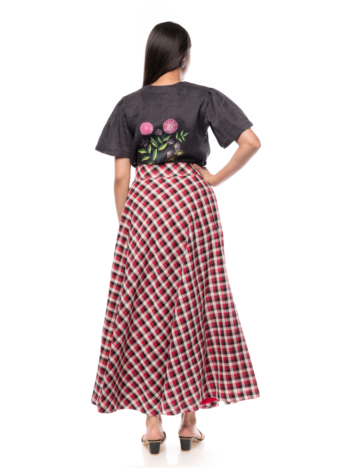 Kala Cotton Pure Handloom High Waist Umbrella Skirt