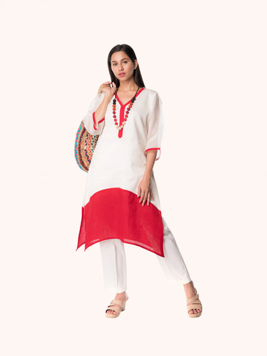 Elegant Maheshwari Silk Kurta For Women - Panchakanya Clothing