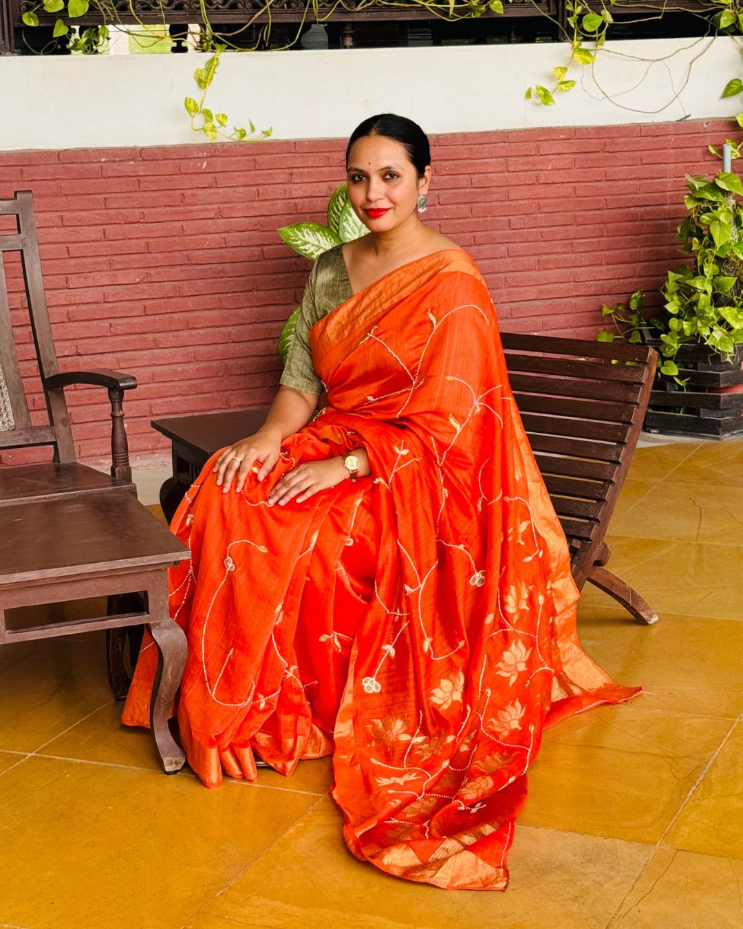 Handcrafted Chanderi Silk Sari with Jaal Handwork – Perfect Blend of Luxury and Comfort for Every Occasion