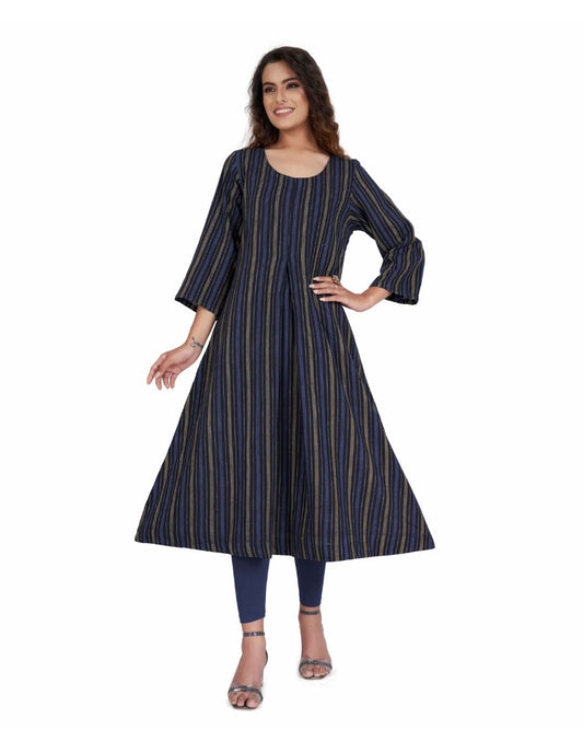 Stylish Kala Cotton A Line Kurta – Perfect Kurta for Women & Girls By Panchakanya