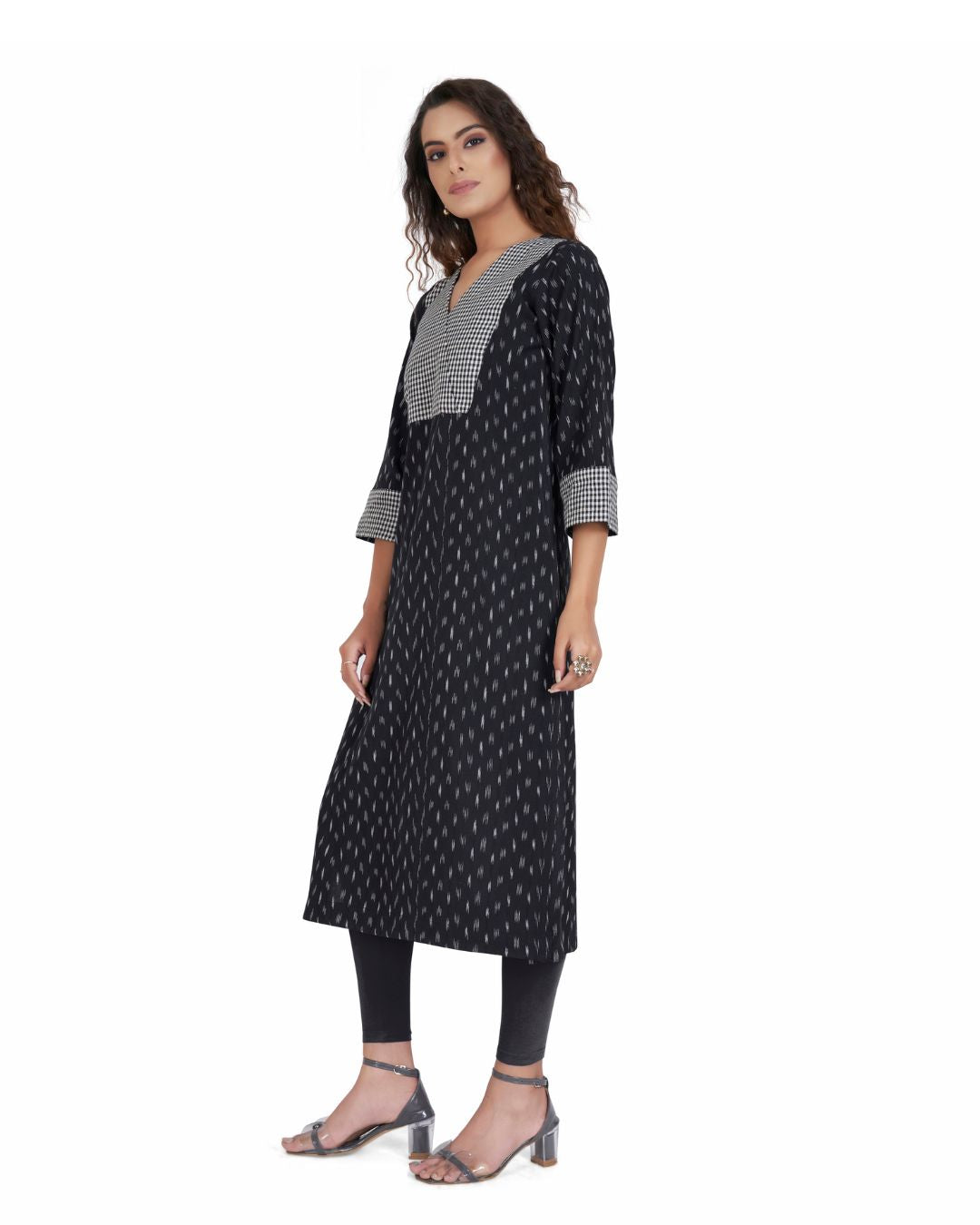 Ikat Kurta for Women with Unique Neck Designs and Patchwork