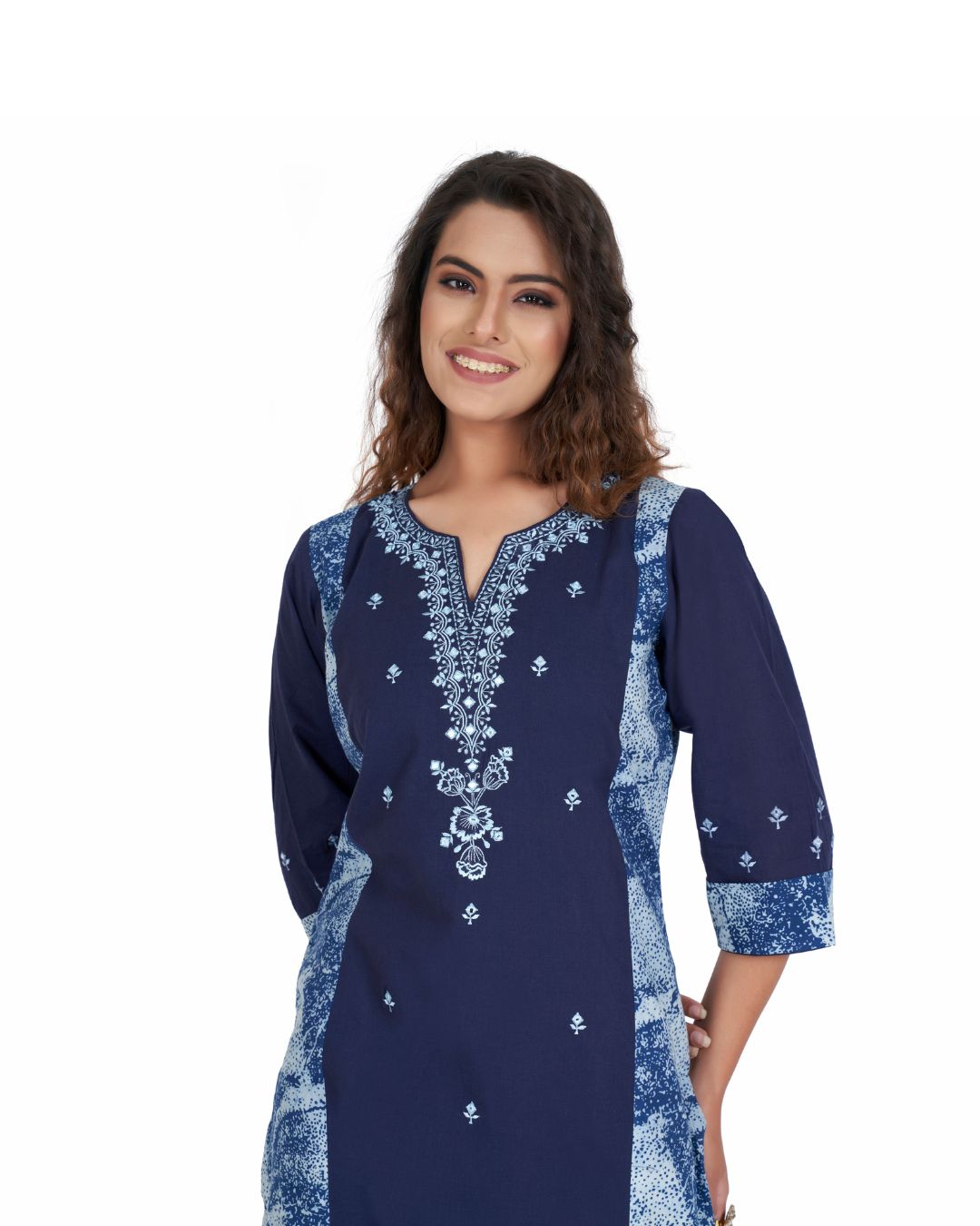 Beautiful Cotton Kurta with Embroidery for Women - Panchakanya Clothing