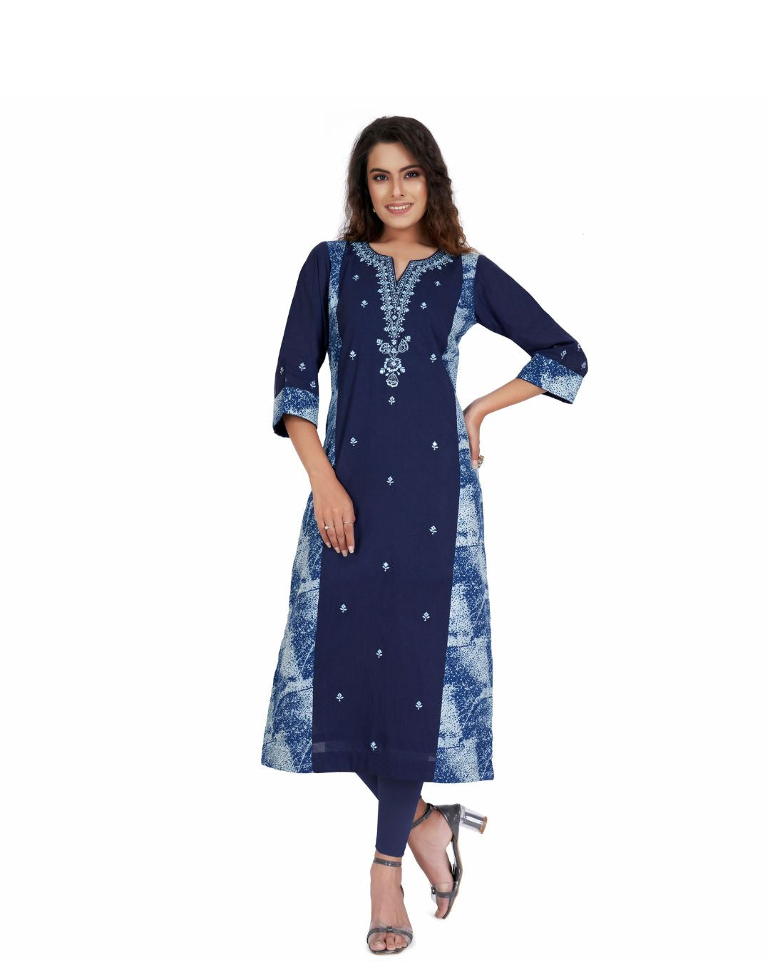 Beautiful Cotton Kurta with Embroidery for Women - Panchakanya Clothing