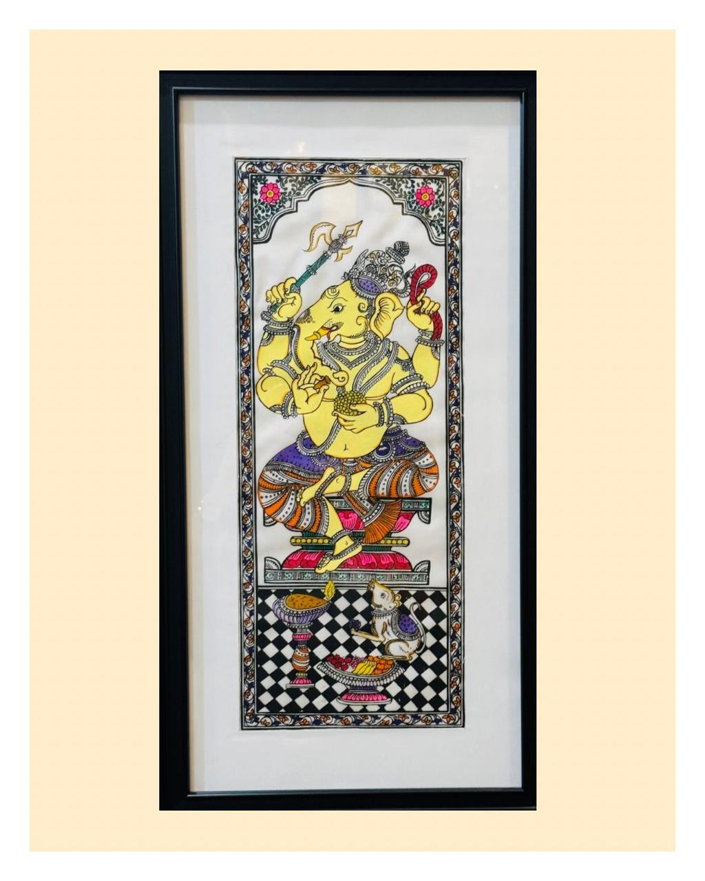 Hand-Painted Ganesha Pattachitra - Panchakanya Home Decor Collection