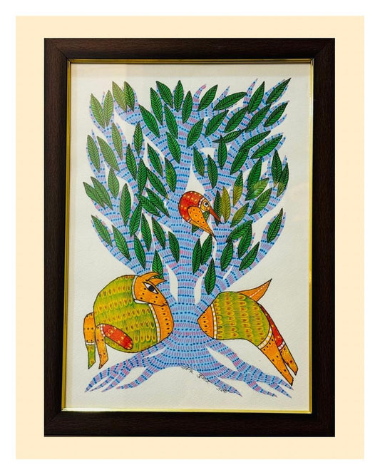 Vibrant Gond Art Wall Hanging - Unique Traditional Art By Panchakanya